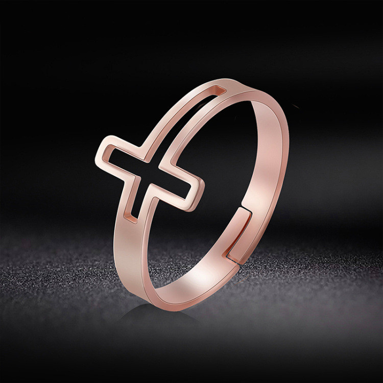 3d9e7aa1 c893 4cb1 83f3 821d35c66ec1 Flat Rose Gold Religious Cross Ring
