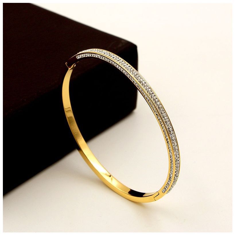 Double Row Drill Zircon Full Star Gold Titanium Steel Bracelet 1 3dc74e97 f211 46d3 87d4 b3d4ac44f085 Double Row Drill Zircon Full Star Gold Titanium Steel Bracelet