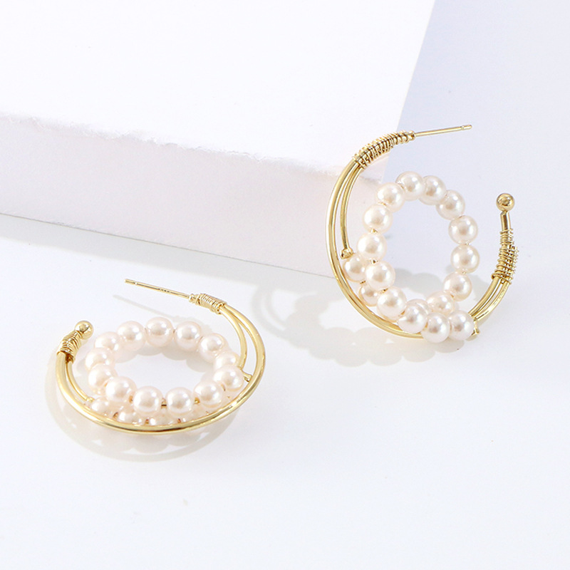 3e44ae33 a9ad 4994 865c 3578cf95e05e Korean Style C-shaped Golden Cold Wind Earrings