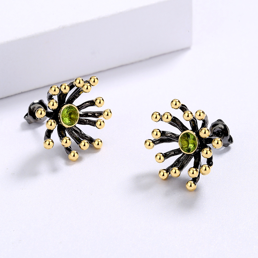 3ebdc68d 88c2 4b7d 8601 4a0517d89373 Women's Black Gold Two-tone Flower Heart Earrings