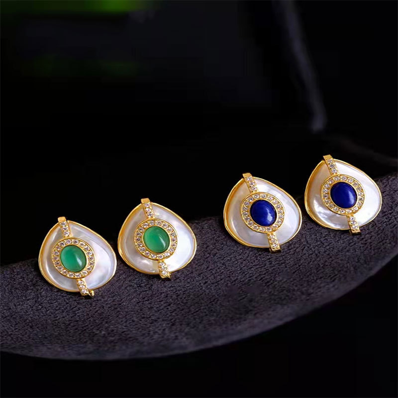 3f08eade 2f0b 4af5 8853 702b449070a7 Natural White Fritillaria Water Drops Earstuds Female Sterling Silver