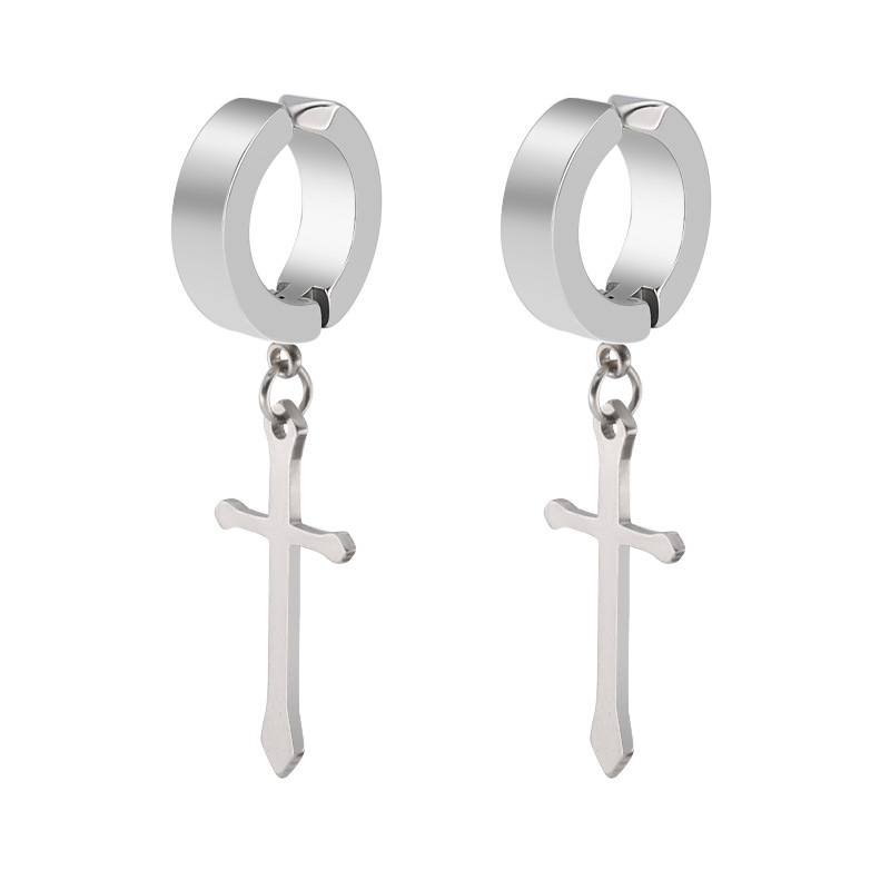 Korean Fashion Titanium Steel Cross Ear Clip Without Pierced Earrings Stainless Steel Double-sided Round Flat Earrings Ear Buckle Jewelry 2 3f5b1948 38f0 458c 9e30 bec4f94f3a8f Korean Fashion Titanium Steel Cross Ear Clip Without Pierced Earrings Stainless Steel Double-sided Round Flat Earrings Ear Buckle Jewelry