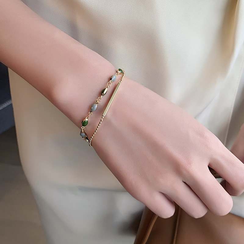 3f7457f9 b49d 43a4 a376 7d9bfbe786a1 Real Gold Plating Korean Dongdaemun Fashion Retro Bracelet Women