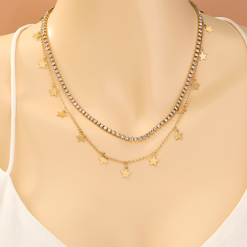 4150c0d1 e5d7 47a1 89de 20eb8654a45e Star Zircon multi-layer necklace