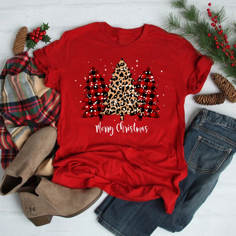 Festive Foreign Trade Christmas Tree T-shirt for Men and Women - celebrate the season in style! image 30