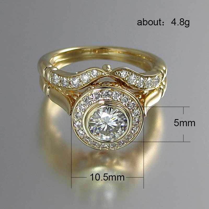 4550bfbb aa33 4025 8481 3ef93b06b70f Gold Exquisite Micro-inlaid Ring Set