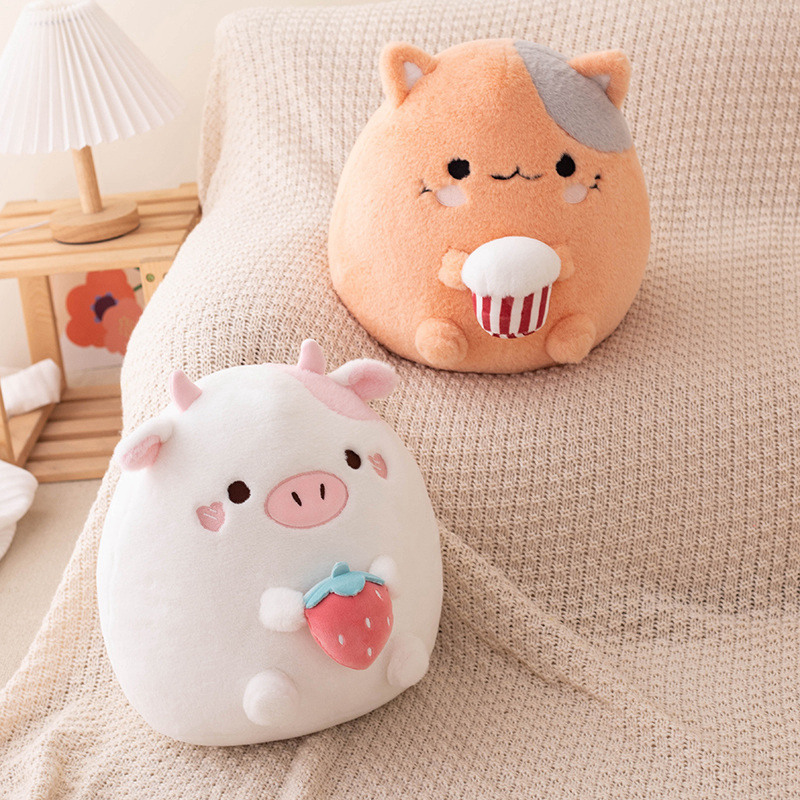 pink cow squishmallow and brown cat Squishmallow cute