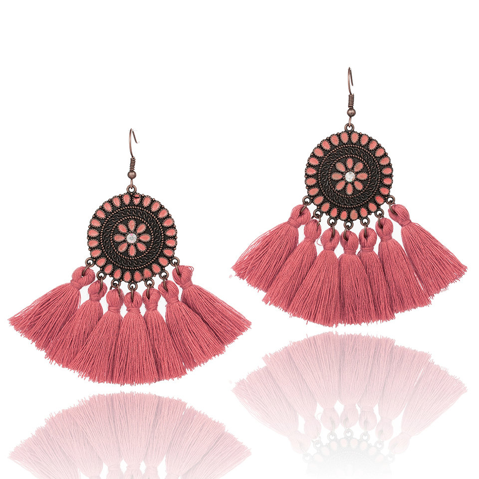 Fabric Tassel Large Version Sunflower Earrings 8 45df0f78 81fc 4866 9b68 d9f5df025a1d Fabric Tassel Large Version Sunflower Earrings