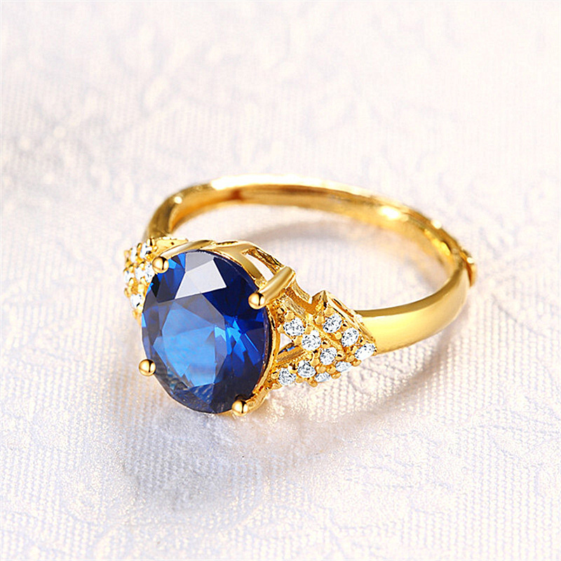 475f593e 34d1 4084 bf58 9fcf19c0f9a5 Gold-plated Sapphire Ring With Adjustable Opening And Tanzanite Diamonds