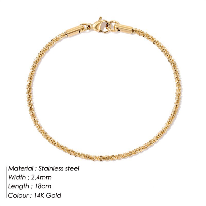 4812bb5d 4e00 498b 8c32 df0f067212f7 Simple Cauliflower Chain Bracelet Stainless Steel Gold Plated