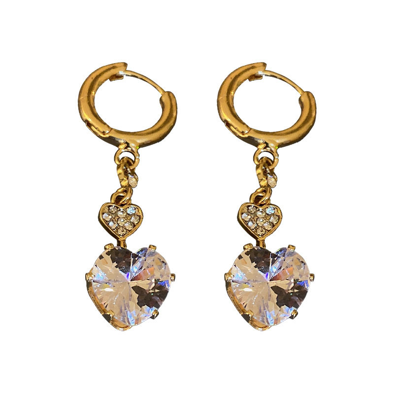 4ac3fc81 1fba 4122 96fa 63516fca85b1 Sense Of Diamond Crystal Love Ear Buckle Female Super Fairy All-match