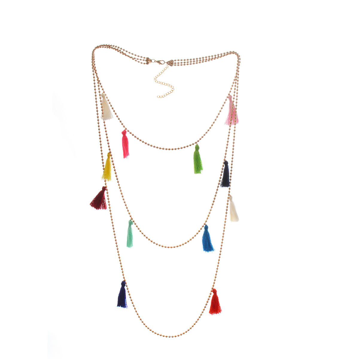 4b0edc41 bc15 4bbc 83aa 0b789a8ed906 Colorful Tassel Chain Multilayer Pendant Necklace