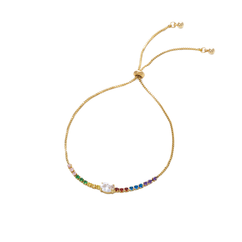 4d801c66 154d 485d bd3f 139e3222c09d Copper Gold Plated Pendant Micro-Set Colorful Zircon Shrink Pulled Copper Bead Bracelet