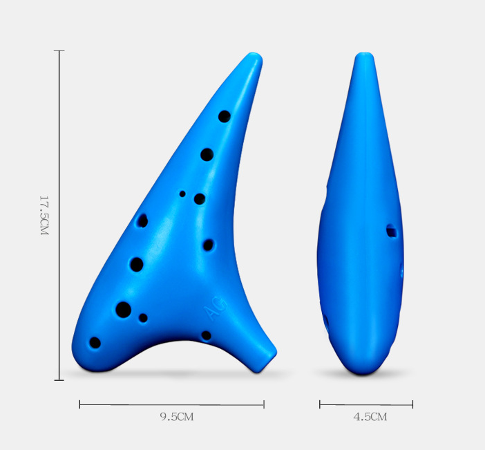 Blue Twelve Hole Resin Ocarina