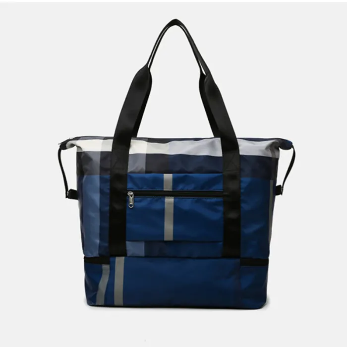 Foldable Travel Duffel Bag with Wet-Dry Pocket and Shoe Compartment, 20-35 L Gym and Weekender Bag - detail photo 8