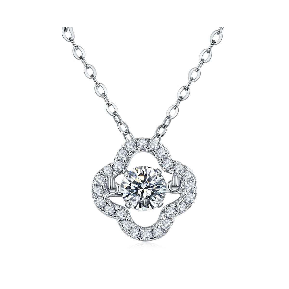 4e6e7726 768e 4583 832b 22fd57415435 Smart Clover S925 Silver Gold Plated Moissanite Diamond Necklace