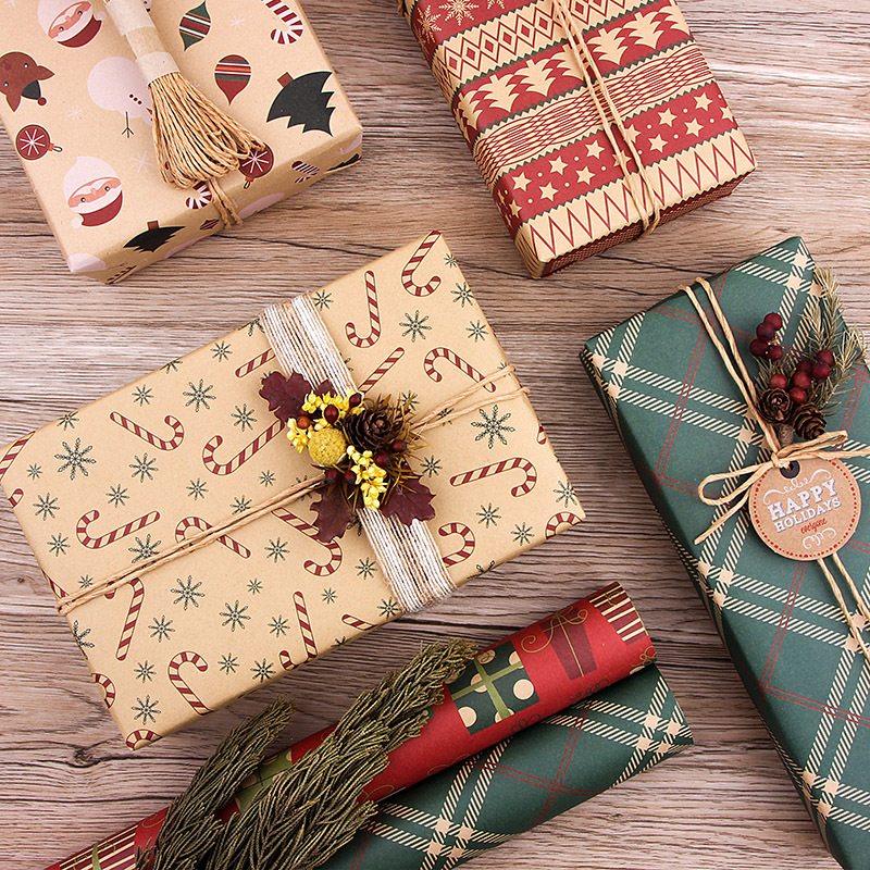 Vintage Christmas Kraft Wrapping Paper Christmas Gift Wrapping Paper –  Shop-In-Bos