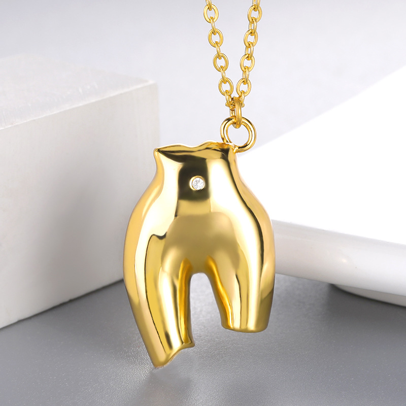 5137e9f7 e3ba 4acb 84d6 6619c22f9950 Exaggerated Design 3D Body Pendant 18K Gold-plated Brass Clavicle Chain