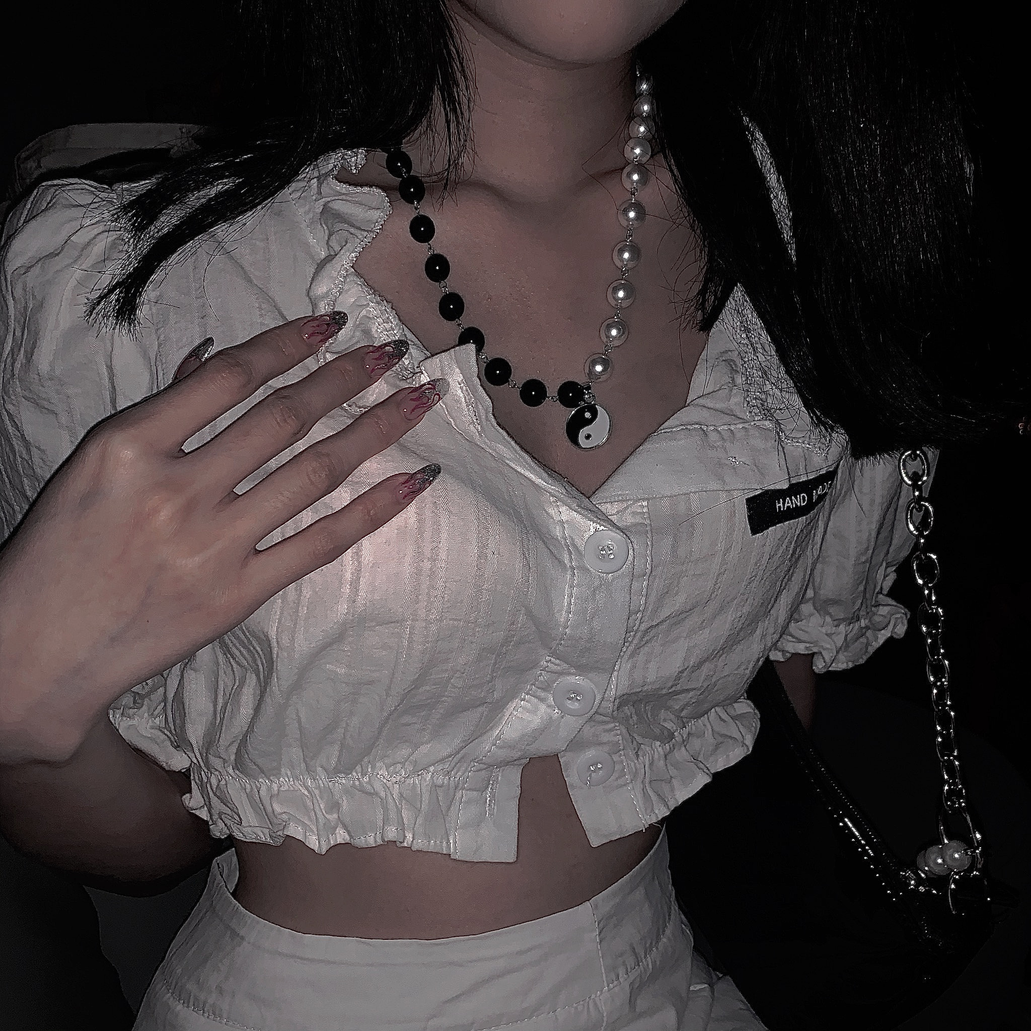 Yin Yang Taiji Pearl Hip Hop Necklace 1 51629eb3 46a7 4015 9518 04072b3e0d9f Yin Yang Taiji Pearl Hip Hop Necklace