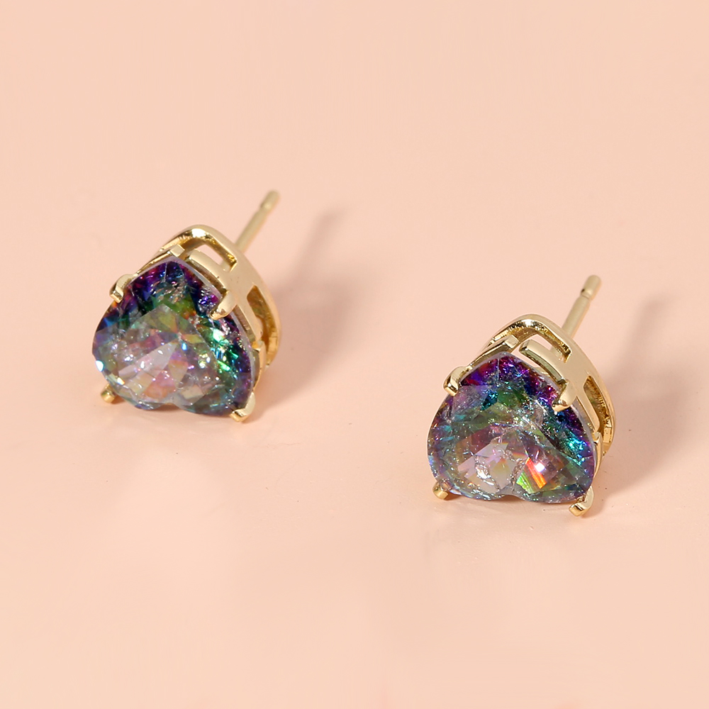 51905073 9f91 4728 b41b 9b91b21c835b European and American Amazon hot-selling jewelry colorful zircon shiny simple love wild earrings earrings