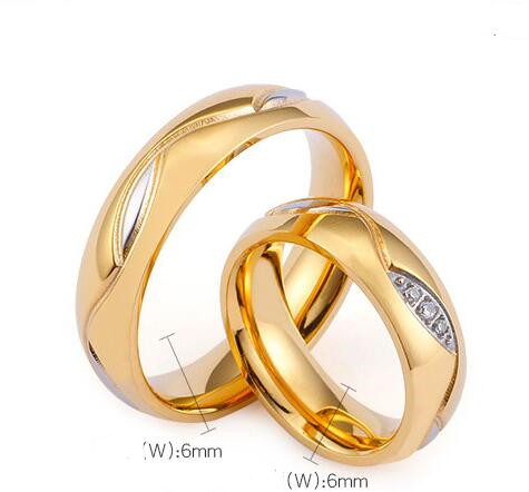 51dc419e e2cb 43a1 a720 d2d1440629cc Fashionable Titanium Steel 18K Gold New Couple Rings