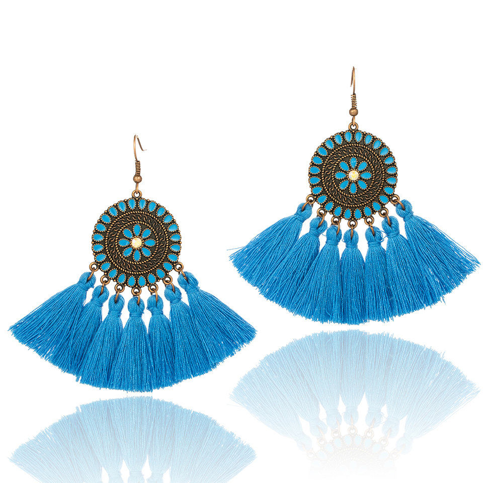 Fabric Tassel Large Version Sunflower Earrings 3 521ccaaa 83a7 48f8 8deb 01ae9d2826e4 Fabric Tassel Large Version Sunflower Earrings