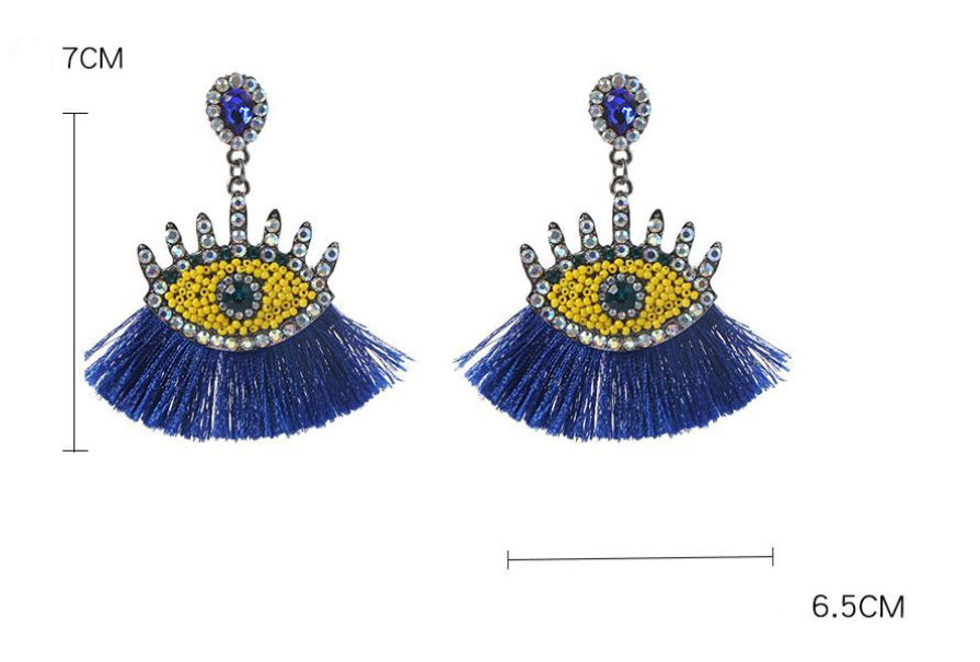 560189cd ec67 40ee 8f03 6d602fe8ab2d Diamond tassel earrings female demon eye