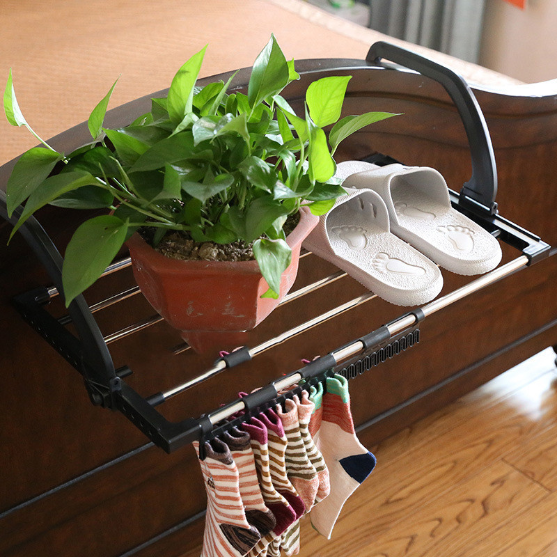 AeroDry™ Stainless Steel Balcony Drying Rack and Shoe Rack - Portable Window Frame Hanger