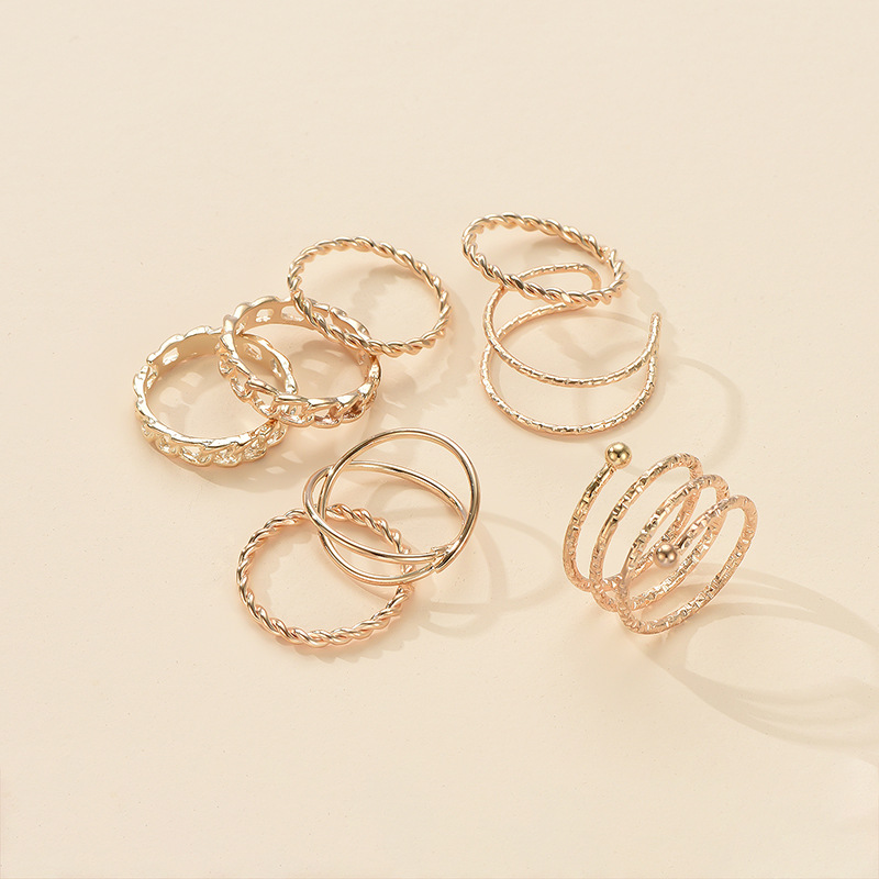 5668f03a d052 46cc a9d0 95b47d680a20 New Gold Ring 8-piece Set Joint Ring Ring Personality