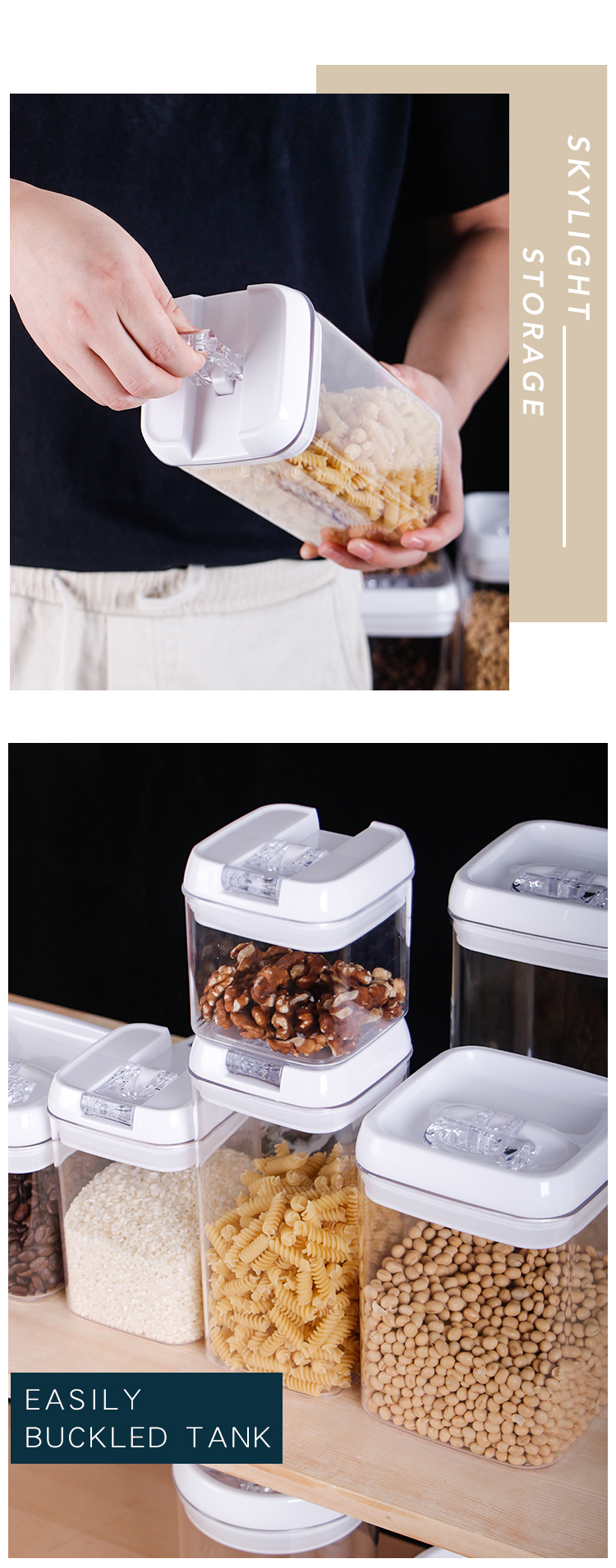 Buy Wholesale China 4 Pieces Airtight Food Storage Container Plastic  Canister For Pantry Vacuum Flip Lock Canister & Airtight Food Storage  Container at USD 24