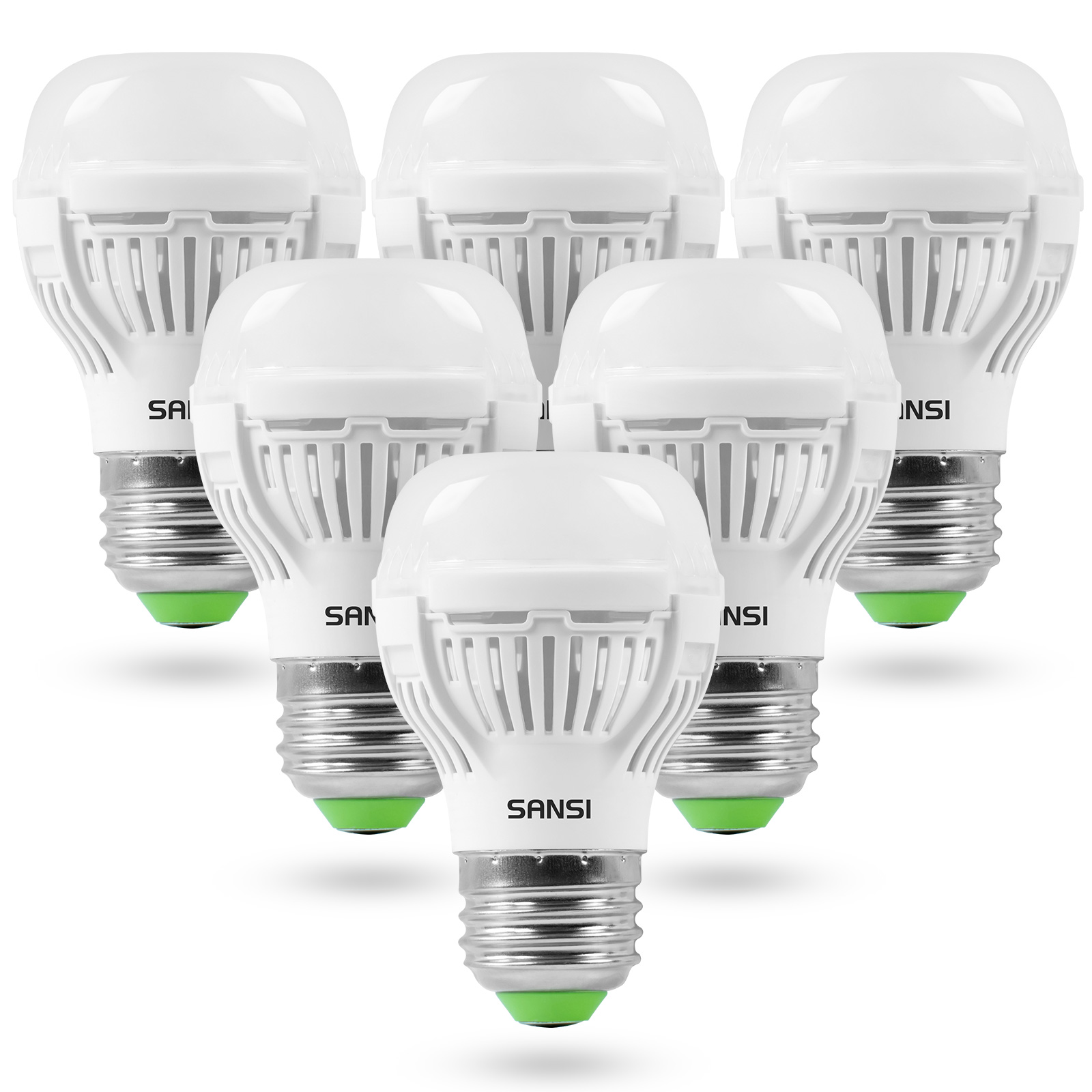 SANSI 60W Equivalent LED Light Bulbs, 22-Year Lifetime, 900 Lumens With Ceramic Technology, Non-Dimmable, E26 Base, A15 Size, Energy-Efficient & Safe 9W For Home Lighting -...
