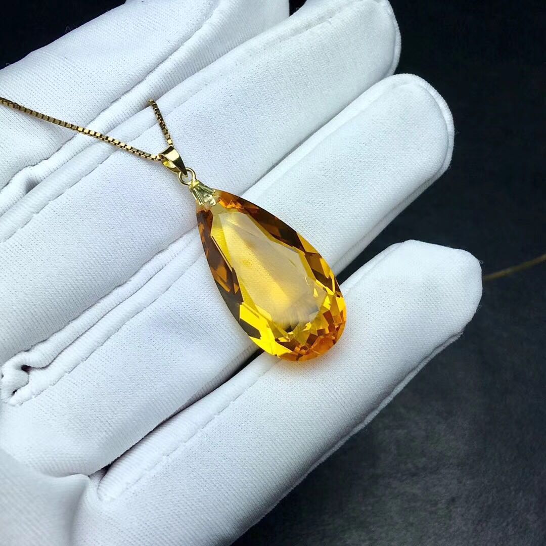 5be92162 413e 4fc9 b2d7 a0556c3f840a Fashion Drop Gold Inlaid Citrine Pendant
