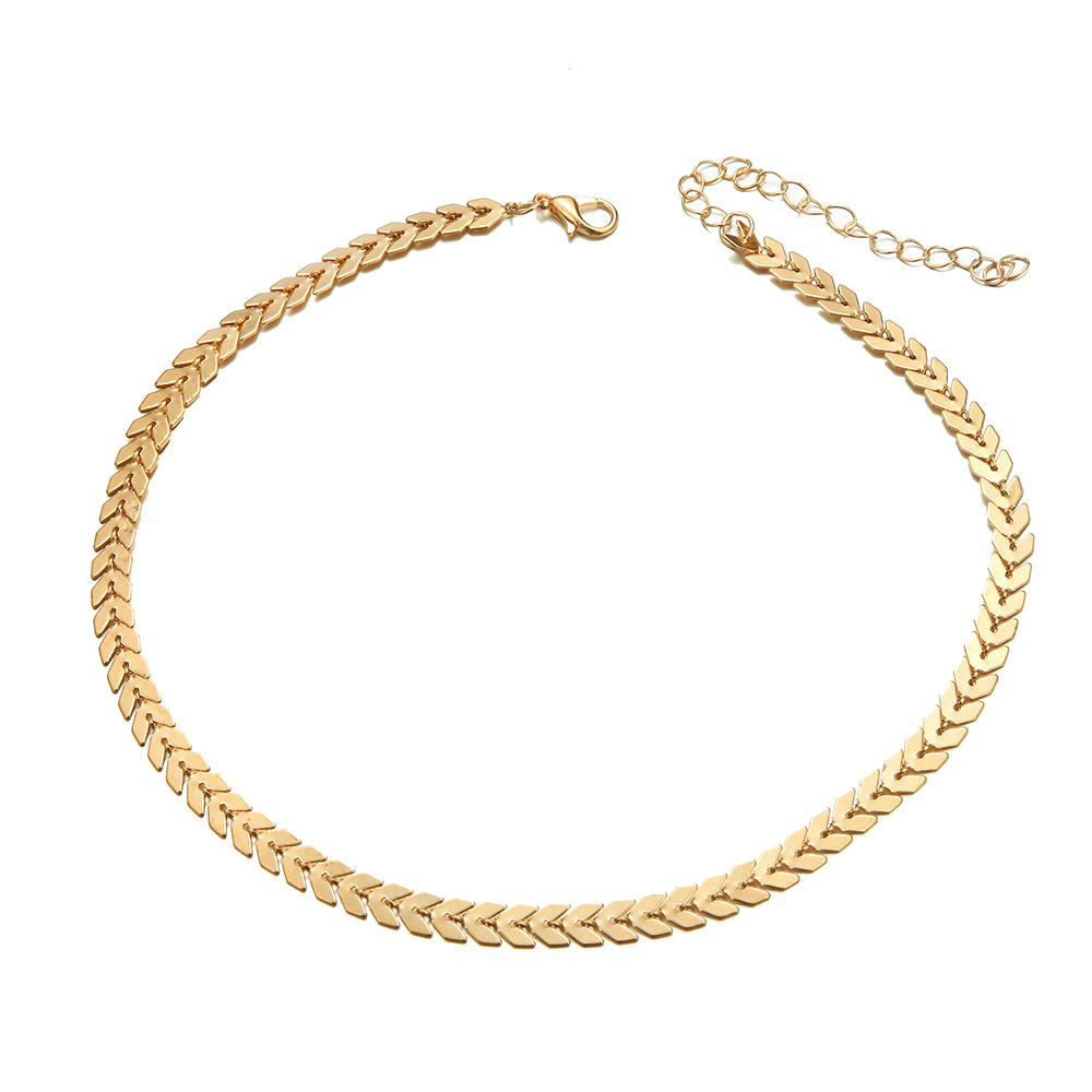 5c0db9d0 70ad 4c75 8199 bda506c65a6f Fashion All-Match Popular Necklace Gold Leaf Short Neck