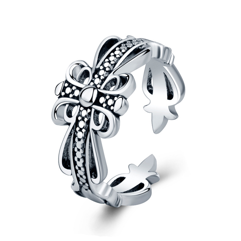 5c5d6b8f ee84 4493 b3e3 a49ae3455125 New Thai Silver Ring Crow Star Ring Female Luo Heart Ring Retro Jewelry