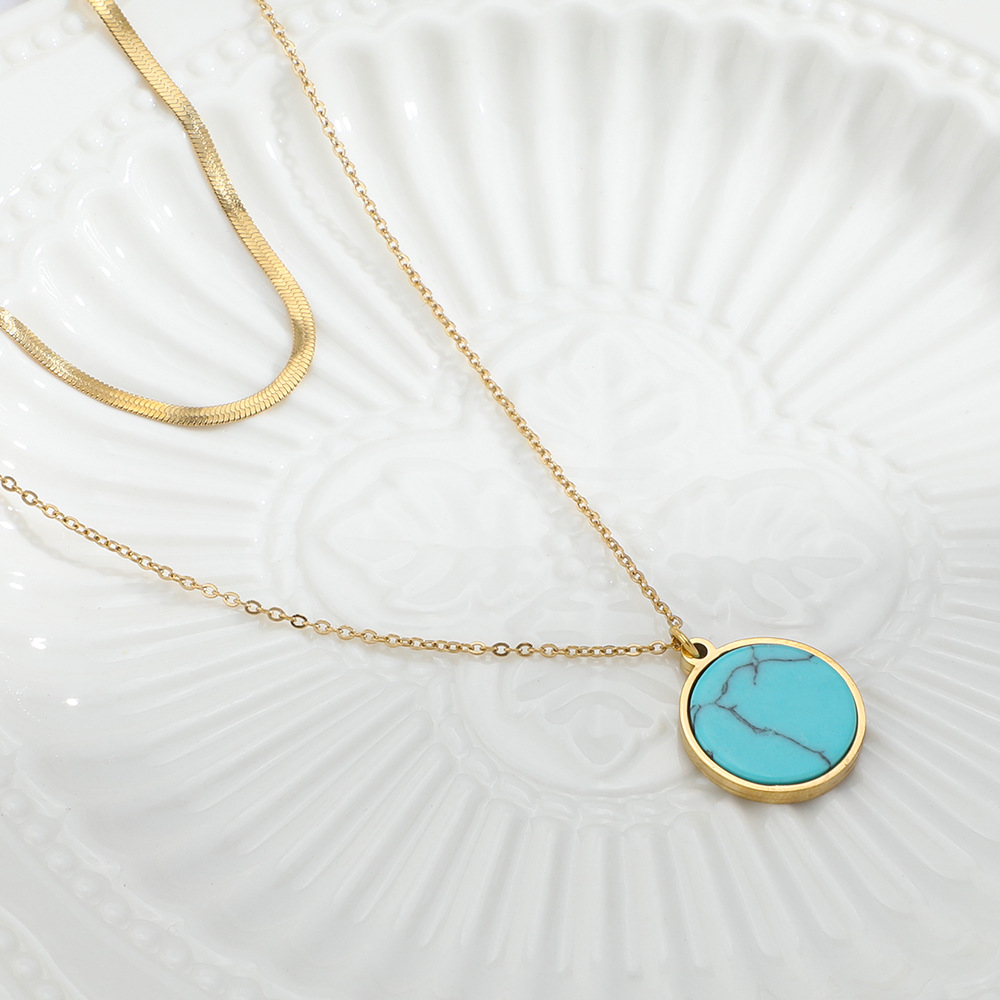 5d3f29c9 e933 4b14 a9da bf431e3659ff Trendy Hip Hop Spliced Chain Double Layered Wearing Turquoise