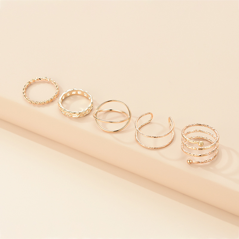 5d9541af 2849 4b03 a595 86f73b6016d8 New Gold Ring 8-piece Set Joint Ring Ring Personality