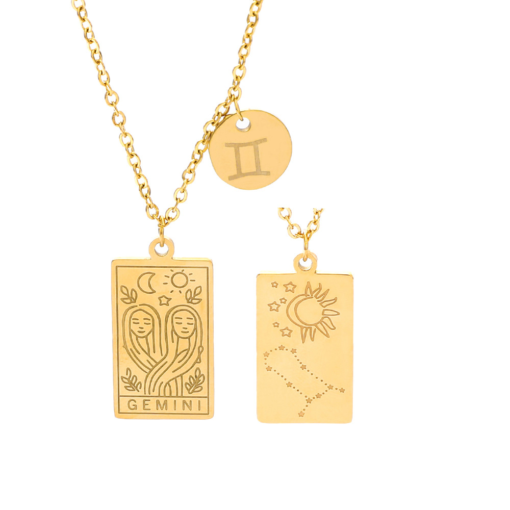 5eac313a 8a85 4033 b19b 00b8dbc8a98a Twelve Constellation Titanium Steel Pendant Mirror Polished Vacuum