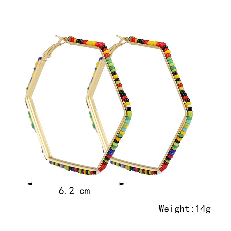 6053172e f1b1 4553 9bec 7a1f68fb21c2 Geometric Handmade Rice Beads Heart Earrings