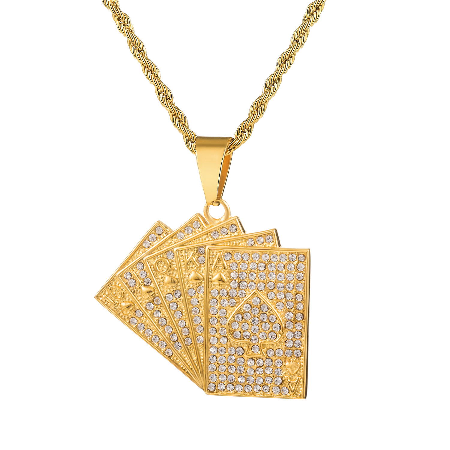 6083654e 06a8 4593 91cf bd3dea447ba2 Explosive Hip-hop Full Zircon Gold Playing Card Pendant