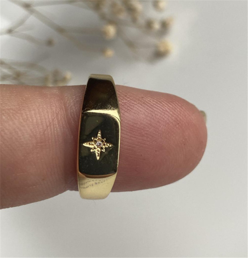 French Six-pointed Star Seal Ring With 18k Gold Inlay 3 60f90786 d8be 4158 846f 86271df606b3 French Six-pointed Star Seal Ring With 18k Gold Inlay