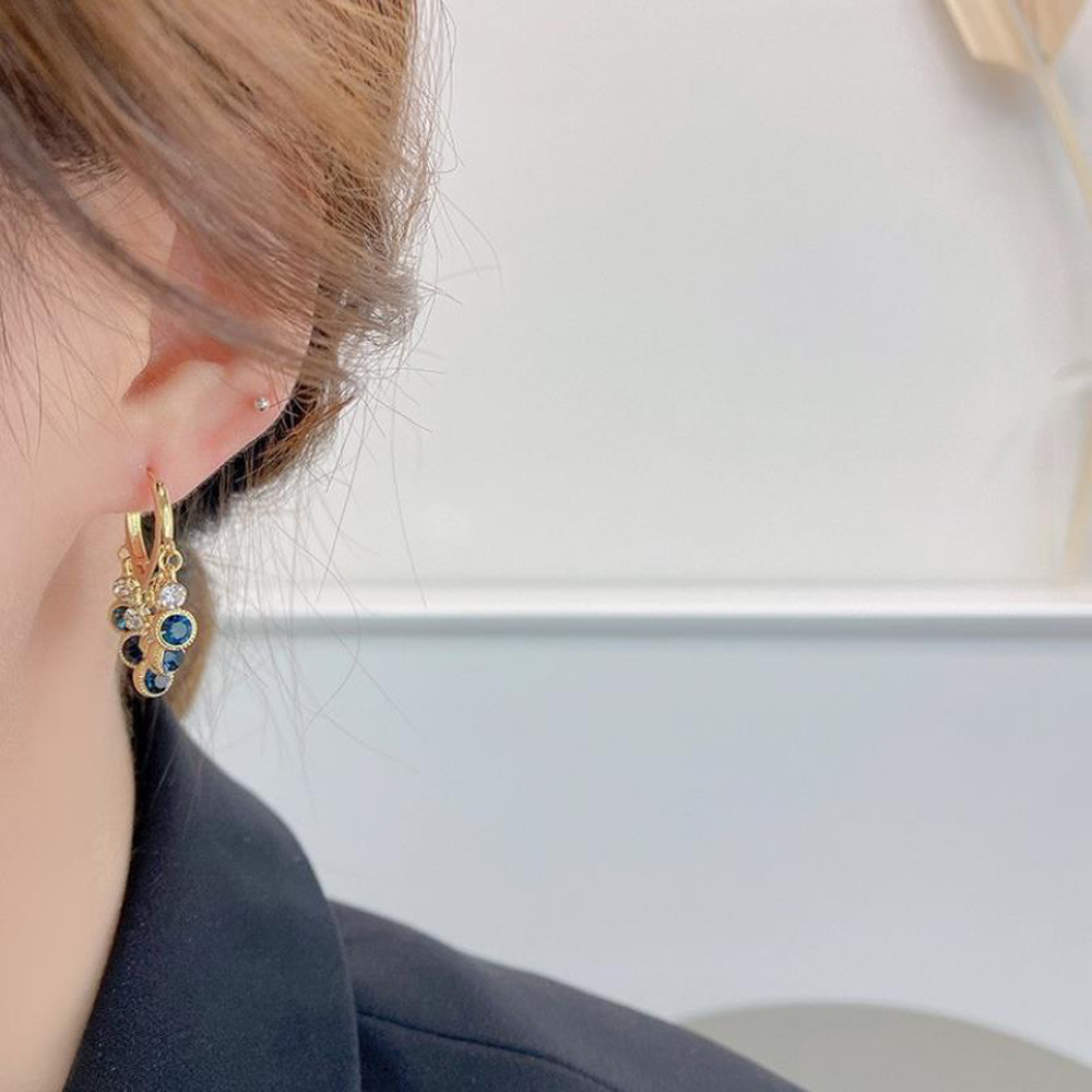 619c634a 8a3f 46a6 bd4b 2ada2ddb4c96 925 Silver Pin Earrings Blue Tassel Ear Clip