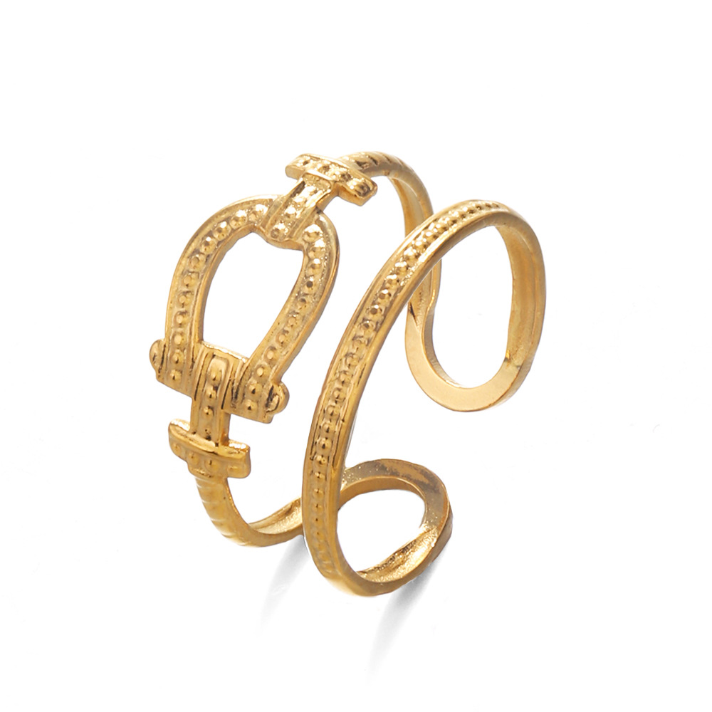 62302aec 7b29 44bd aabc 2045eb97868b Temperament Wild Gold Plated Double Stainless Steel Geometric Ring