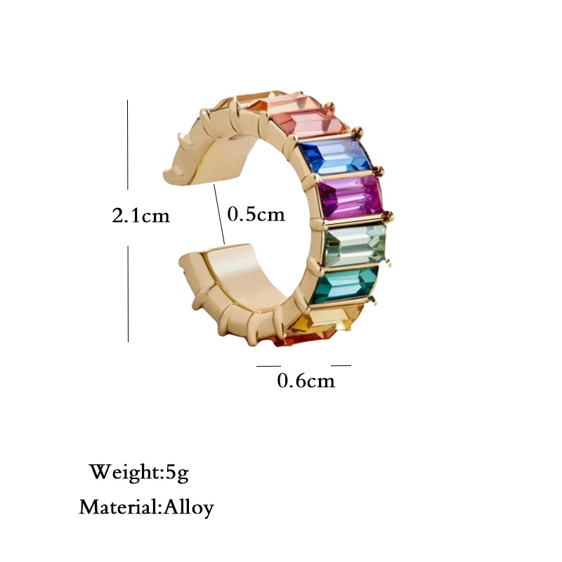 6267cdfd f47f 48ef 969d e5d334cb3d9b Fashion C-shaped Ear Clip With Colored Diamonds