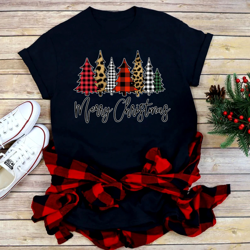 Festive Foreign Trade Christmas Tree T-shirt for Men and Women - celebrate the season in style! image 9