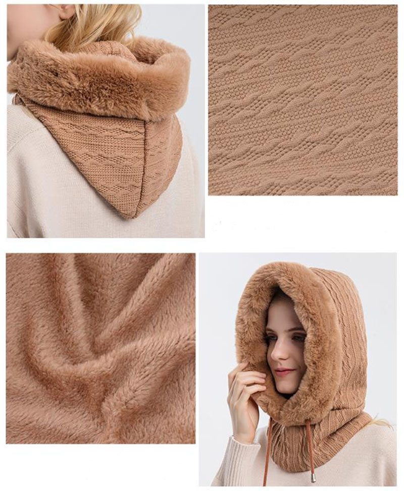 Brown Bear Ears Winter Scarf Hat | Jennie - Blackpink Black