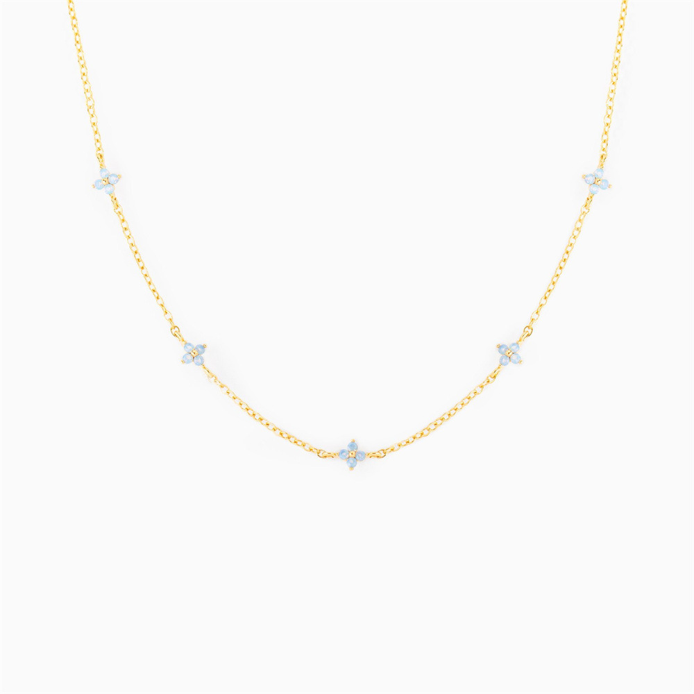 Blue Flower Necklace Copper Plated Real Gold Jewelry Niche Temperament 2 64d1bec9 3f92 478a a9b9 1cb498eab729 Blue Flower Necklace Copper Plated Real Gold Jewelry Niche Temperament