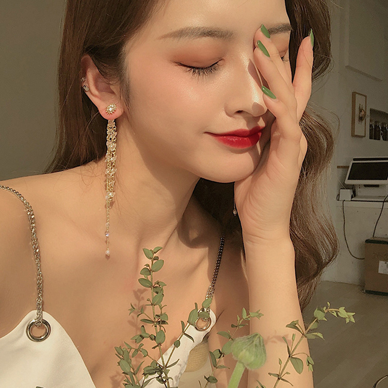 Crystal Super Fairy Temperament Long Earrings With Thin Face 5 65e5065f 45e3 406a b649 8e4de8de129b Crystal Super Fairy Temperament Long Earrings With Thin Face