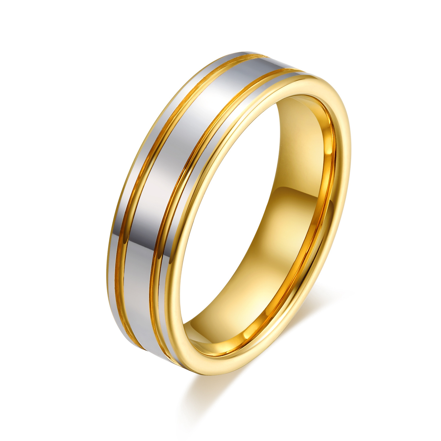 663a0d13 df35 4086 a71d 8d967a17371f A Pair Of Tungsten Gold Rings For Men And Women For Marriage Proposal Gold Ring