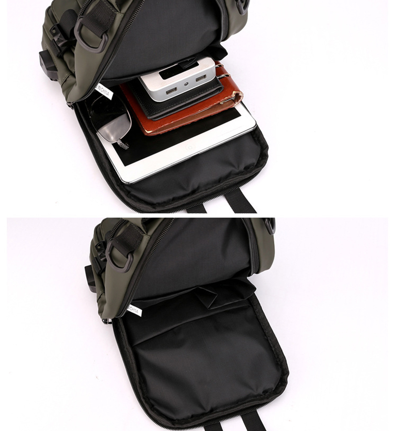 Men Waterproof Usb Charging Port Backpack & Crossbody Bag