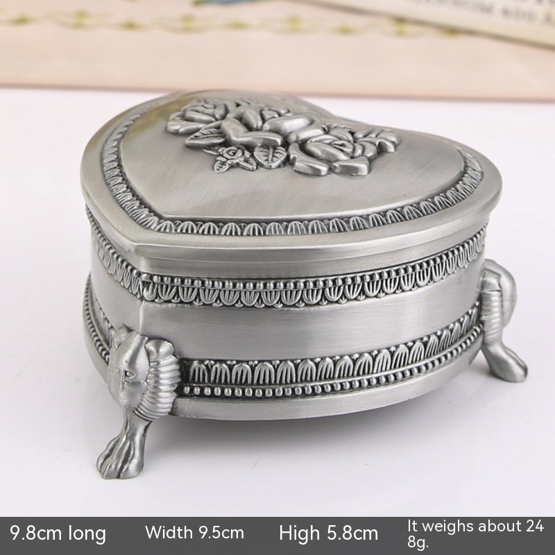 Title 2, Creative European Retro Jewelry Storage Heart-s...